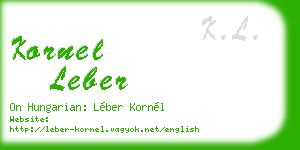 kornel leber business card